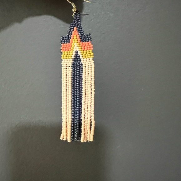 Colorful Beaded Drop Earrings - Picture 3 of 4